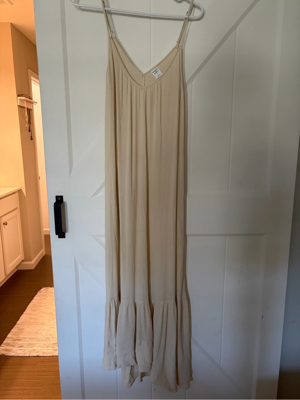Melrose and Market Cream Maxi Slip Dress with Ruffled Hem